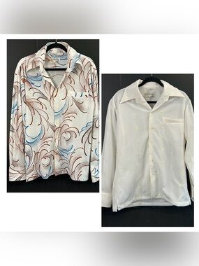 Vintage Retro Men's Polyester Shirts Size L By A Touch Of Class